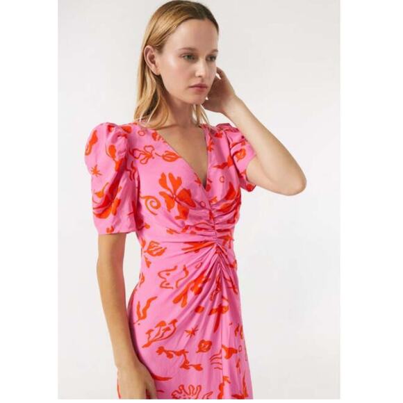 RHODE Dresses & Skirts - Rhode Maci Pink Botanical Pink Dress Size 4 NWT